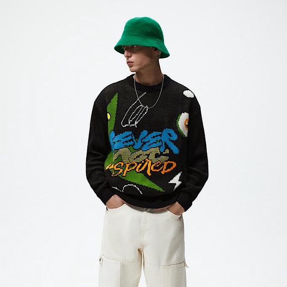 Zara Other - ZARA Men’s Never Not Inspired Crewneck Sweater